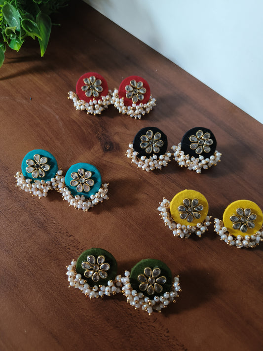Kundan beads stud